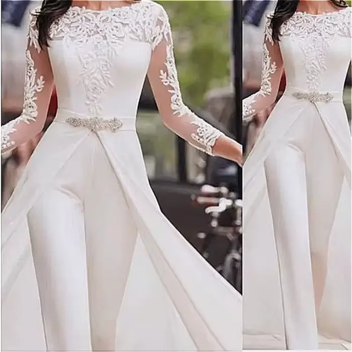 Combinaison blanche élégante pour femme salopette longue pantalon crayon soirée mariage Y2K occassions spéciales nocturne festive