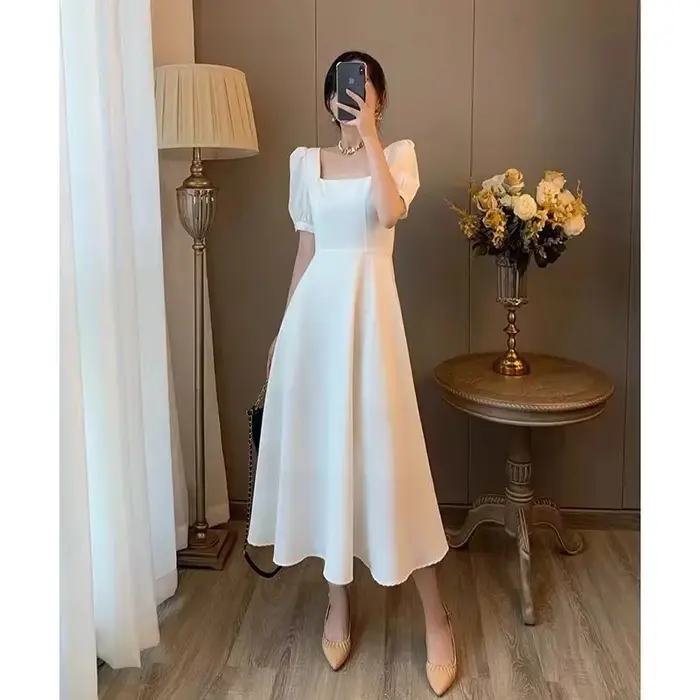 Robe longue élégante noire pour femme