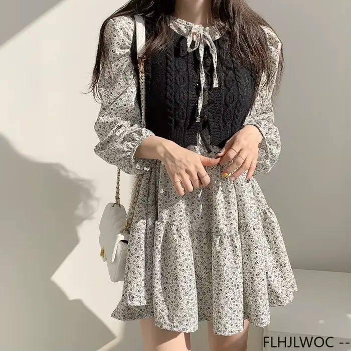 Robe femme chic des prairies style vintage floral en polyester coupe A taille empire pour occasions spéciales printemps été