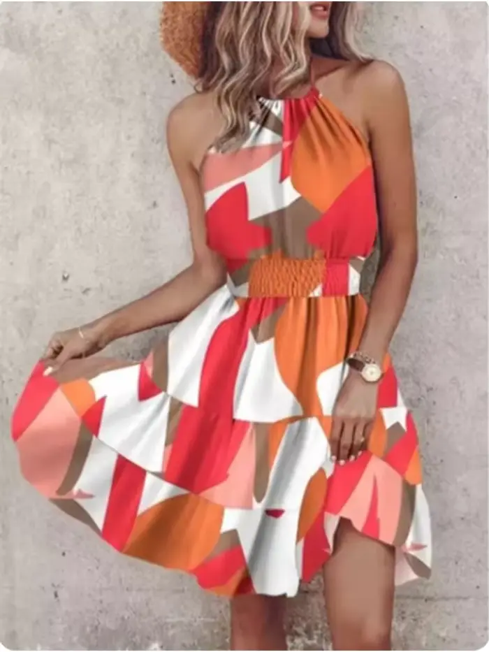 Mini robe imprimée bohème pour femmes
