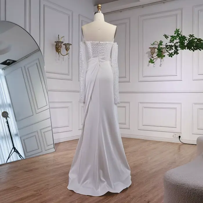 Serene Hill – robe de soirée personnalisée en perles blanches