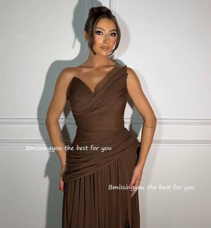 Robes de bal sirène marron pour femmes