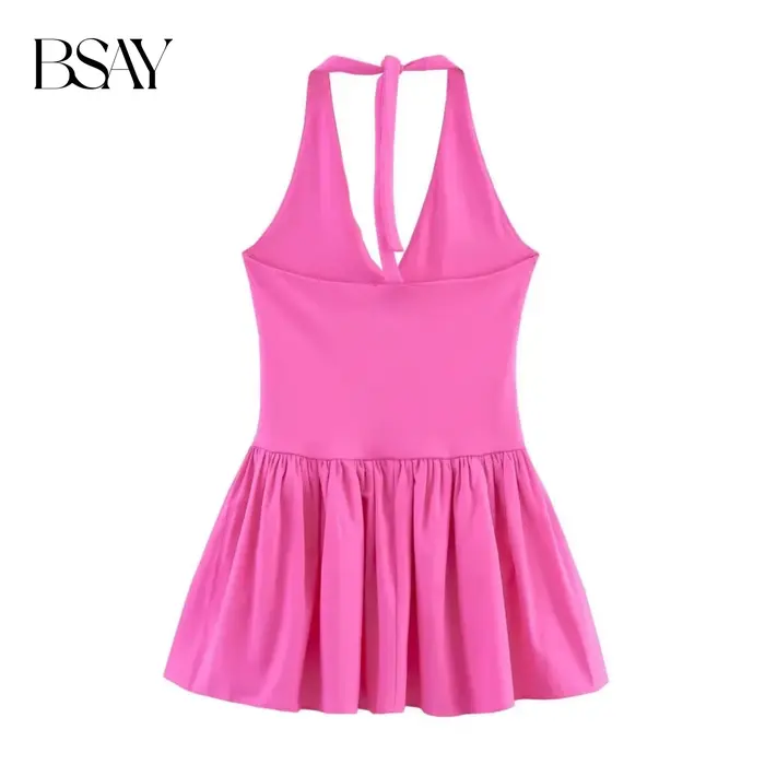 Robe sans manches en polyester BSAY col en V pour femmes style bureau chic vêtements de soirée occasions spéciales