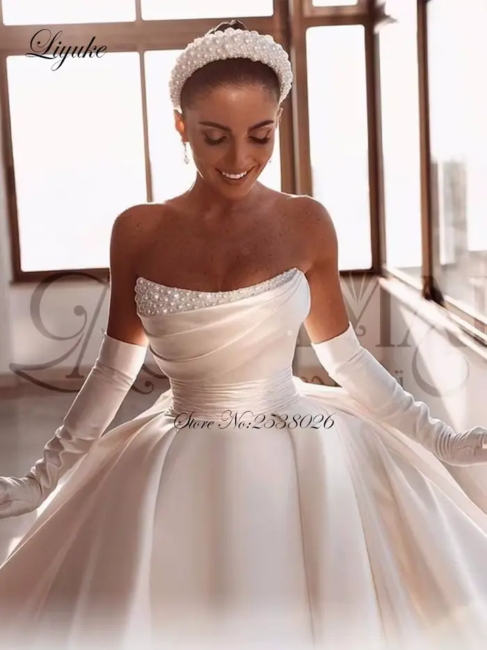 Liyuke luxe à plusieurs niveaux Satin Robe De bal