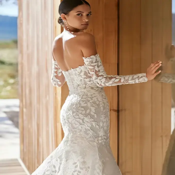Robe de mariée sirène Vinca Sunny en dentelle de luxe personnalisable avec soutien-gorge intégré pour femmes enceintes occasions spéciales