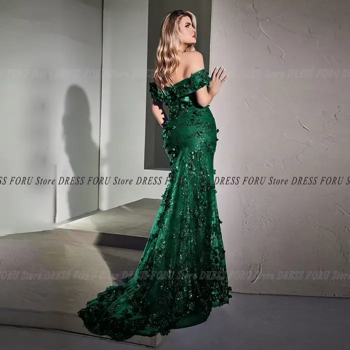 Robe de soirée élégante en dentelle personnalisable pour femmes, occassions spéciales, mariage, gala, sans manches, sirène, traîne de balayage