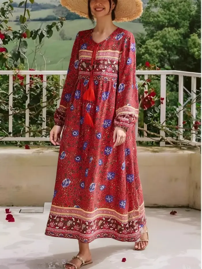 Robe Vintage Chic à Manches sulfpour Femme
