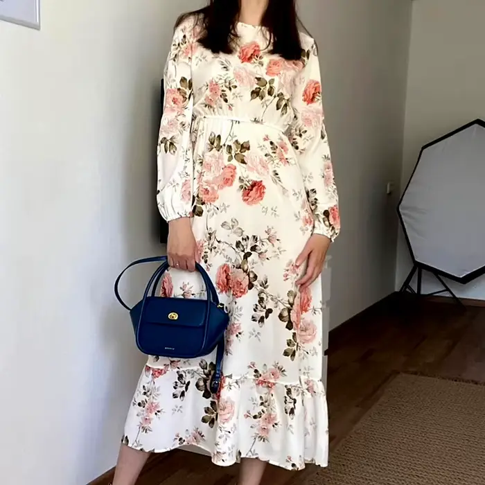 Femmes robes longues printemps été décontracté à manches