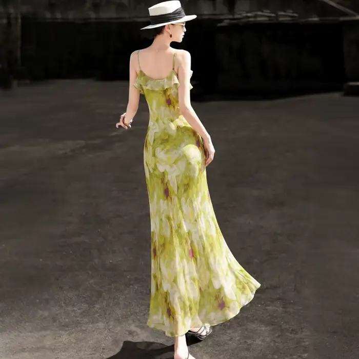 MEXCOCO 2026 Nouvelle Robe d'été élégante en mousseline de soie style français pour femme