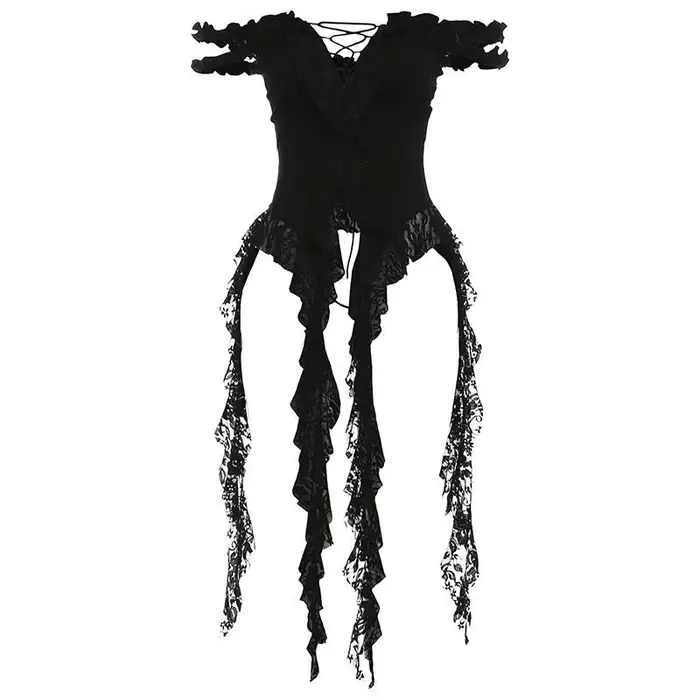 Nouvelle collection été 2026 : Camisole sexy pour femme à col bateau, bordure en dentelle transparen