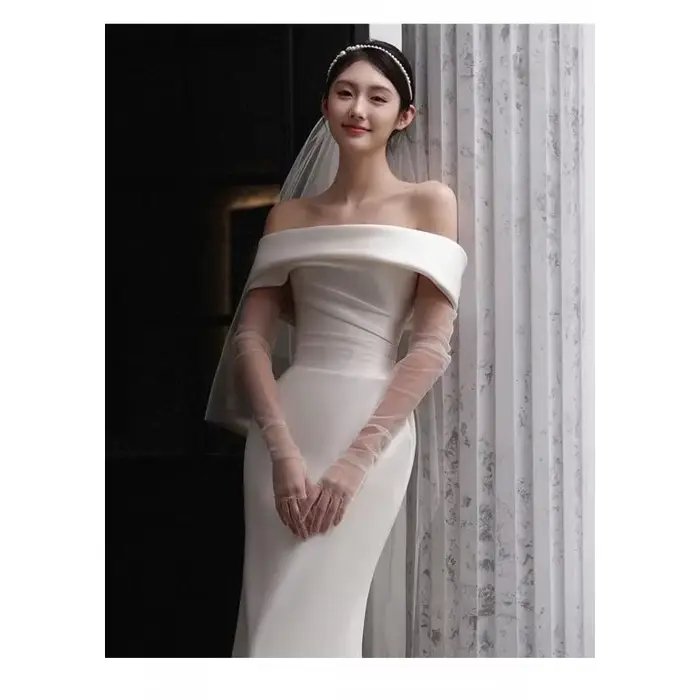 Robe De mariée sirène en Satin De luxe