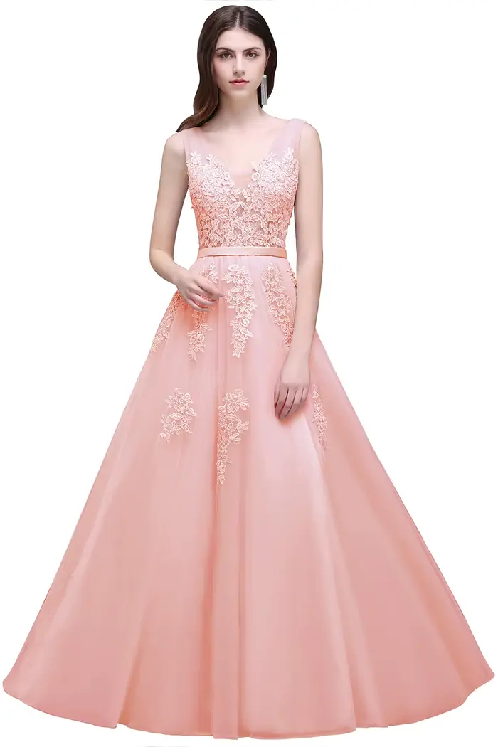 Robe de soirée bordeaux pour femmes, avec des Appliques en dentelle, en Tulle, col en v, Sexy, dos n