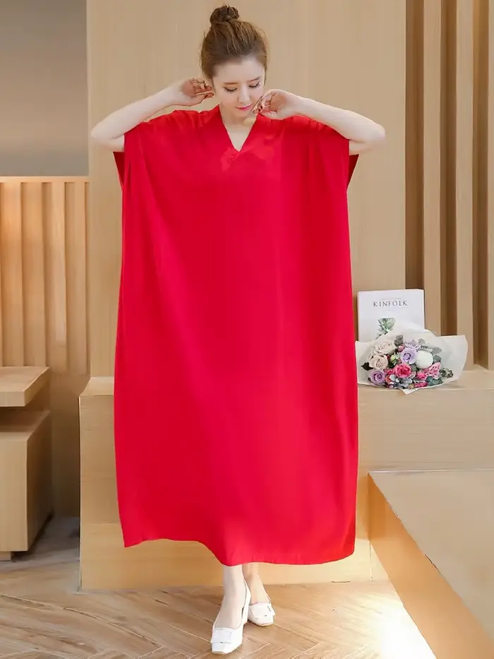 Robe vintage en coton ample et décontractée style chauve-souris pour femmes grandes tailles robes estivales longues maxis ocassions spéciales années 20 vintage style décontracté polyester viscose