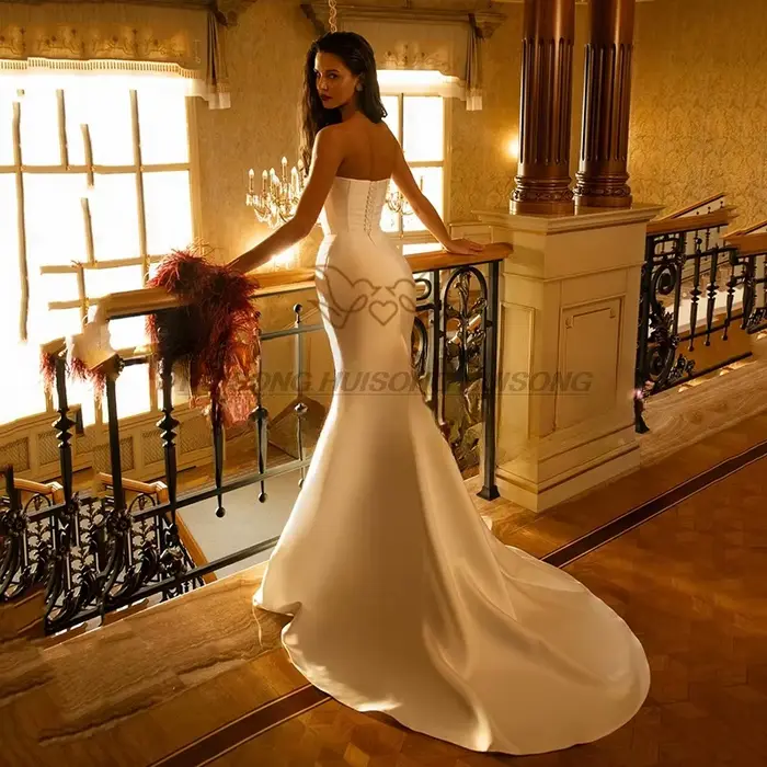 Robes de mariée sirène blanche 2026 chérie balayage Train Maxi robe