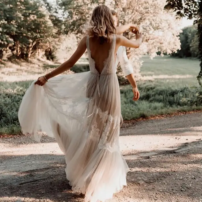 Zelyarce-Robe de mariée bohème chic et flatteuse