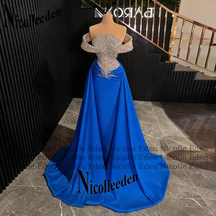 Nicolle glamour hors De l'épaule robes De soirée pour les femmes perles Pageant