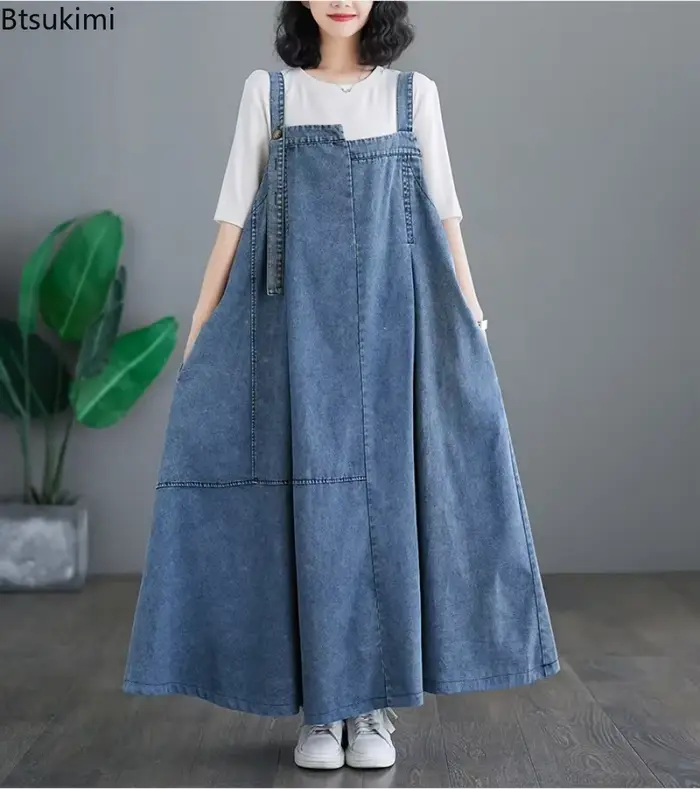 Robe longue à bretelles pour femme grande taille