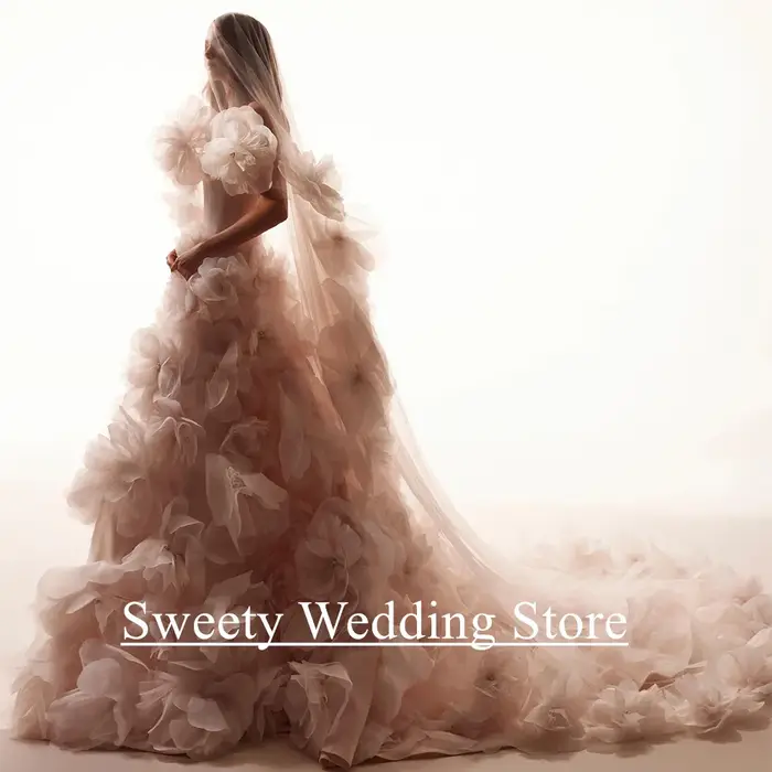 Robe de Mariée Arabe Exquise Personnalisée avec Perles et Fleurs Pour Femme Occasions Spéciales Cérémonies Traditionnelles