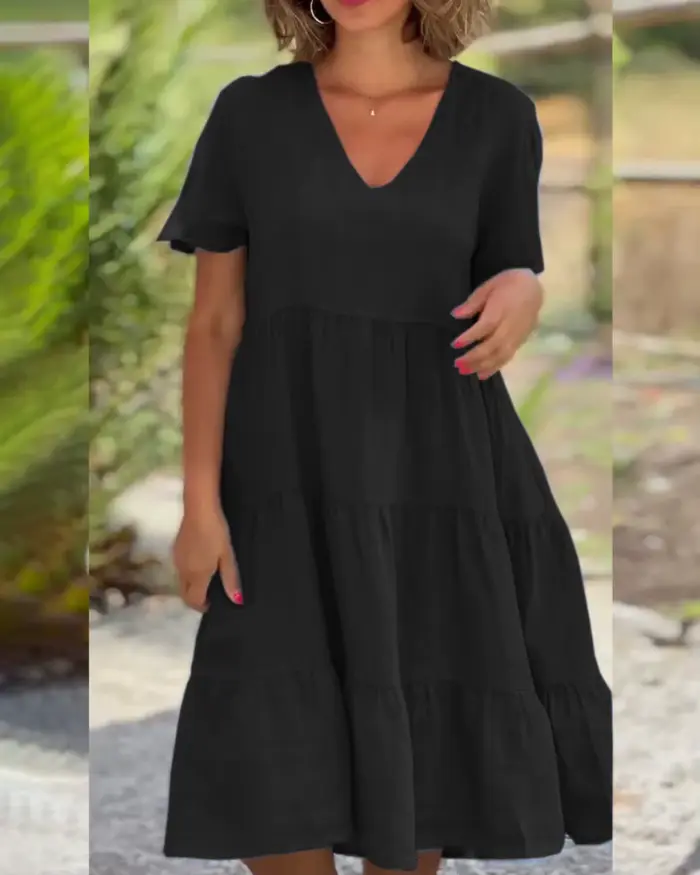 Robes décontractées en coton et lin pour femmes