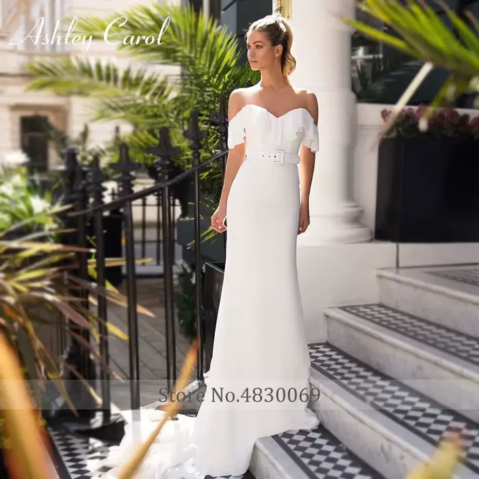 Ashley Carol-Robe de Mariée Sirène en Mousseline de Soie
