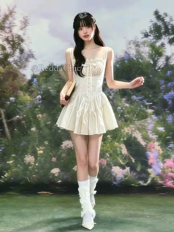 REDDACHiC Robe d'été florale romantique et short à volants pour femme