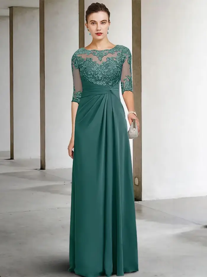 Robe de soirée en mousseline de soie pour mariage