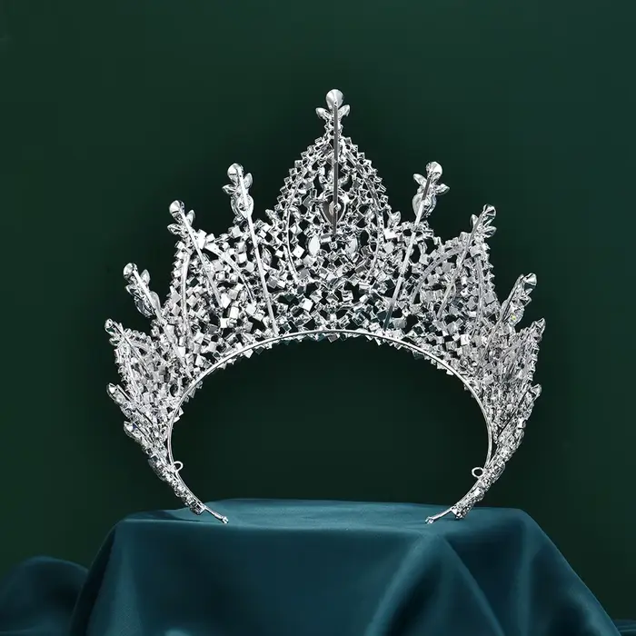 Grande couronne de luxe Miss Ticks, coiffure de mariée en cristal, mariage