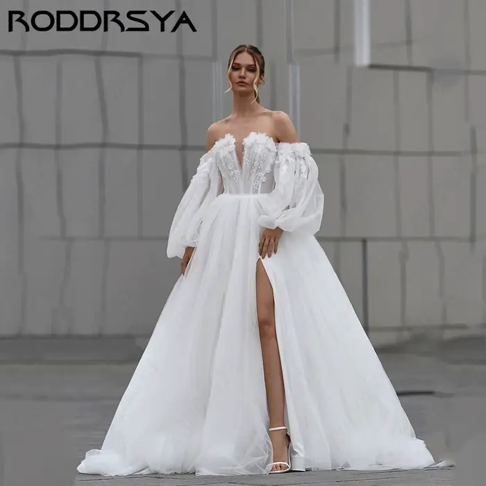 Robe Mariée A-Line Mousseline Légère RODDRSYA Personnalisable