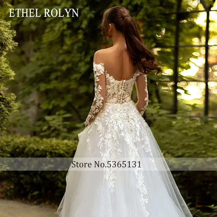 ETHEL ROLYN robe de mariée trapèze glamour chérie à manches longues