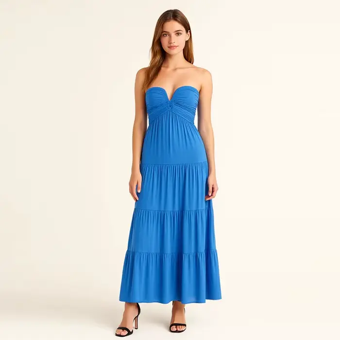 Robe de soirée à volants pour femmes, épaules dénudées, élégante, sans bretelles, dos nu, Corset fro