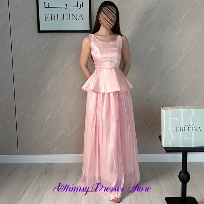 Robe de soirée élégante en organza rose