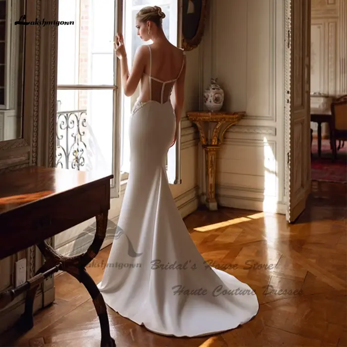 Yanshmigown-Robe de Sirène en Satin Élégante et Sexy pour Femme