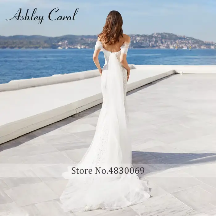 Ashley Carol-Robe de Mariée Sirène Sexy Semi-Transparente