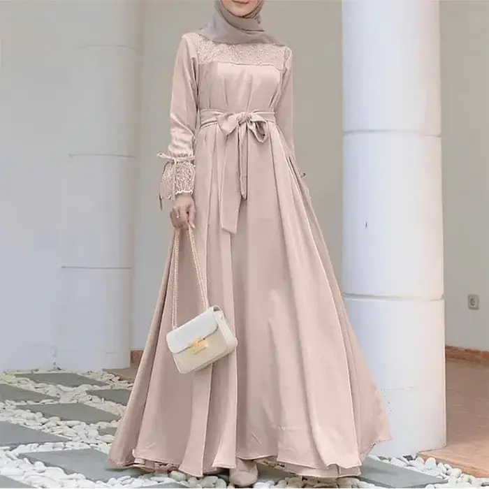 Robe abaya élégante en polyester et coton pour femmes, caftan marocain, mode musulmane, vêtements islamiques, pour soirées, cérémonies et occasions spéciales