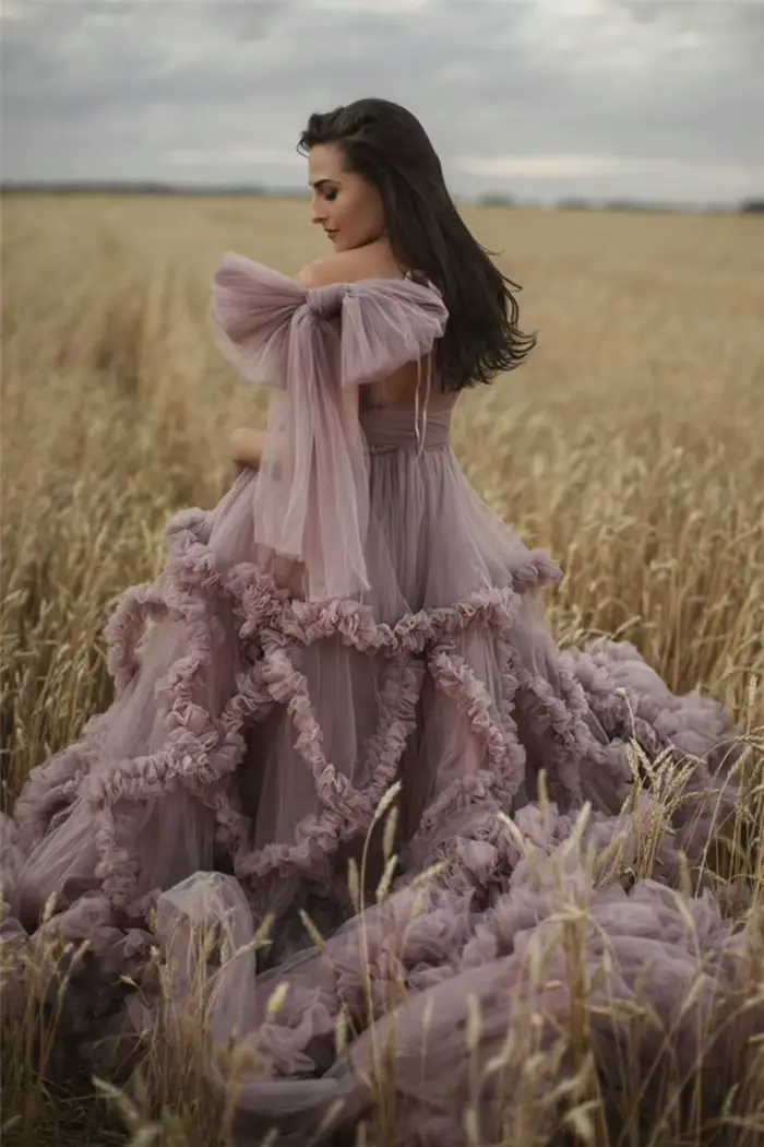 Robes de soirée de maternité rose poussiéreux