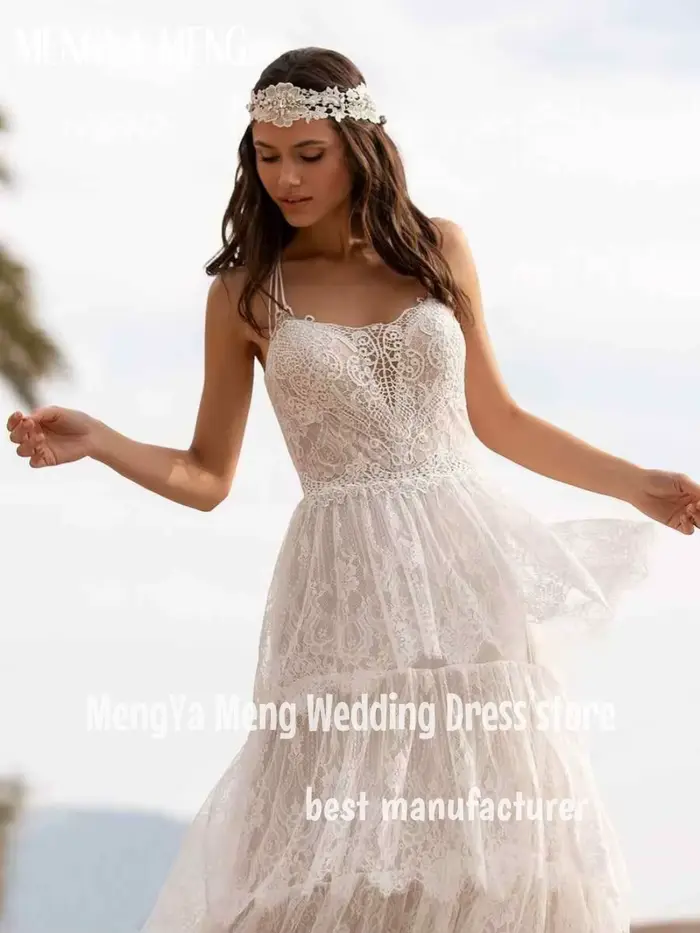 Robe de mariée ZHUISHU bohème en dentelle et tricot de coton pour femmes avec soutien-gorge intégré et conception sirène pour cérémonies et événements spéciaux