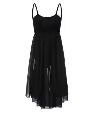 Robe noire en mousseline de soie pour femmes, robes de ballet pour filles, tutu de ballet, costumes