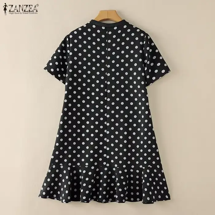 ZANZEA Robes d'été à pois pour femmes