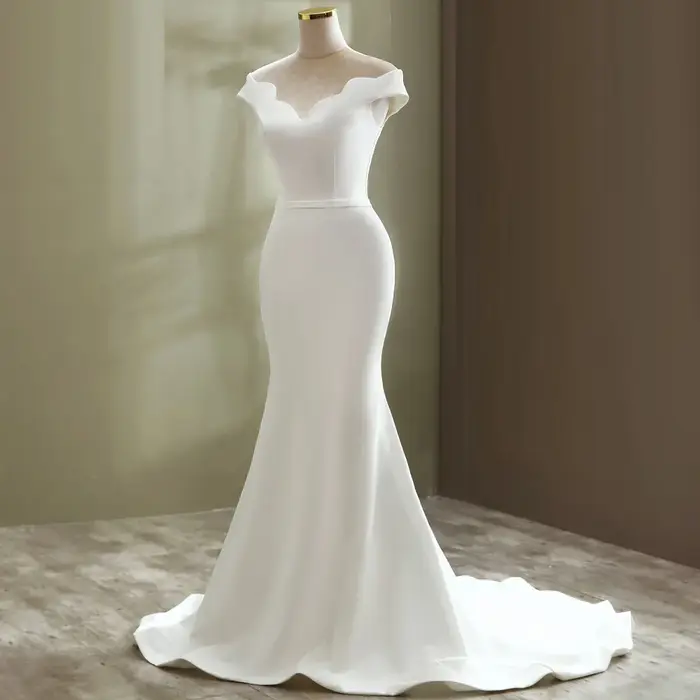 Robes de mariée sirène blanches personnalisées