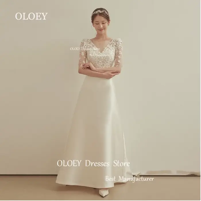 OLOEY – robe de mariée élégante en Satin ivoire