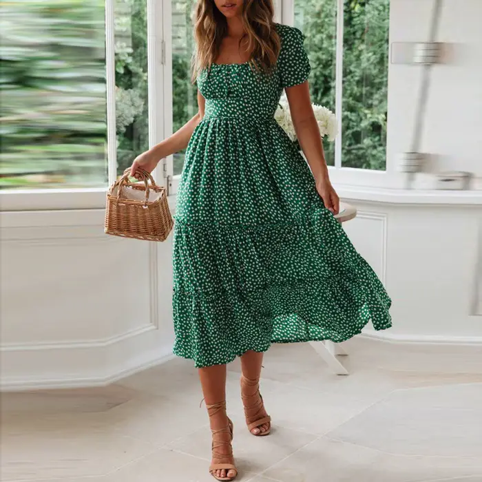 Robe d'été à fleurs fragmentées pour femmes