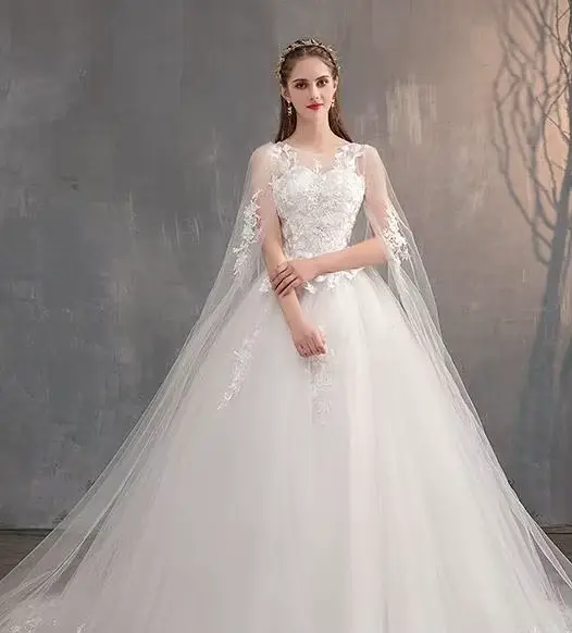 2024 robe de mariée chinoise avec longue casquette robe de mariée en dentelle avec longue traîne bro