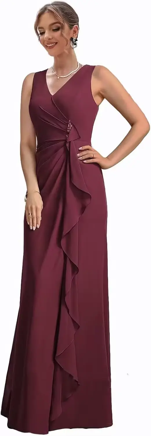 Robe formelle en mousseline perlée avec veste, idéale pour les mariages et autres cérémonies élégantes pour femmes de tous les âges