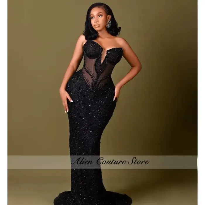 Robe de soirée noire pour femme 2026
