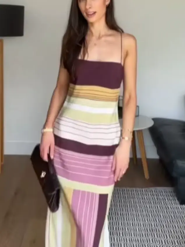 Robe bohème blocs de couleurs chic pour femmes été plage romantique tendance vintage décontractée style sexy
