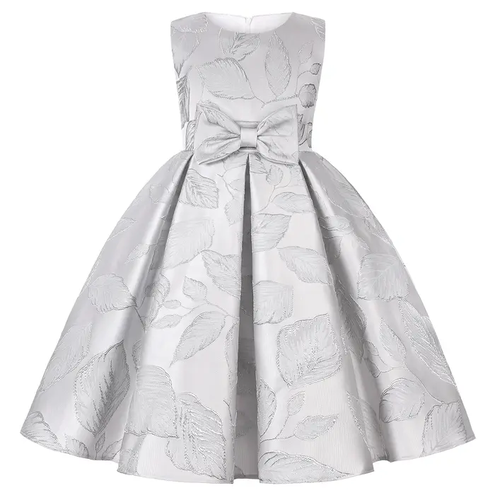 Robe de princesse à nœud papillon pour filles élégante et formelle pour occasions spéciales style européen et américain polyester multi-saisons