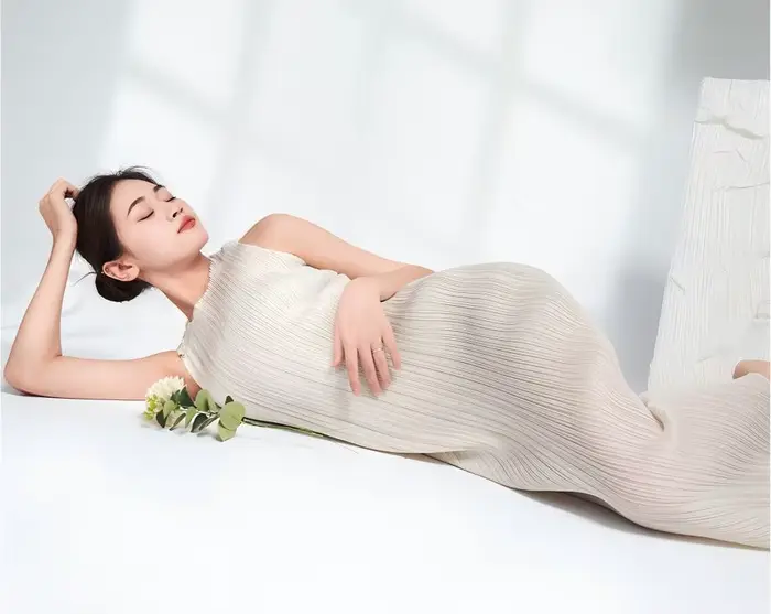 Robe longue sans manches pour femme