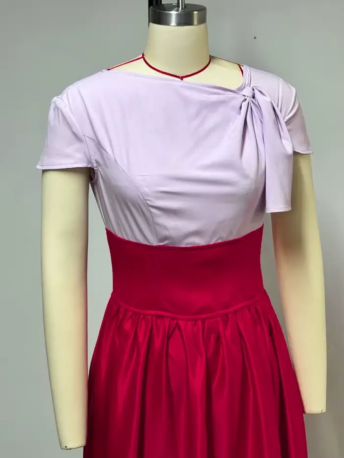 Robes Maxi bloc de couleur rouge pour femmes