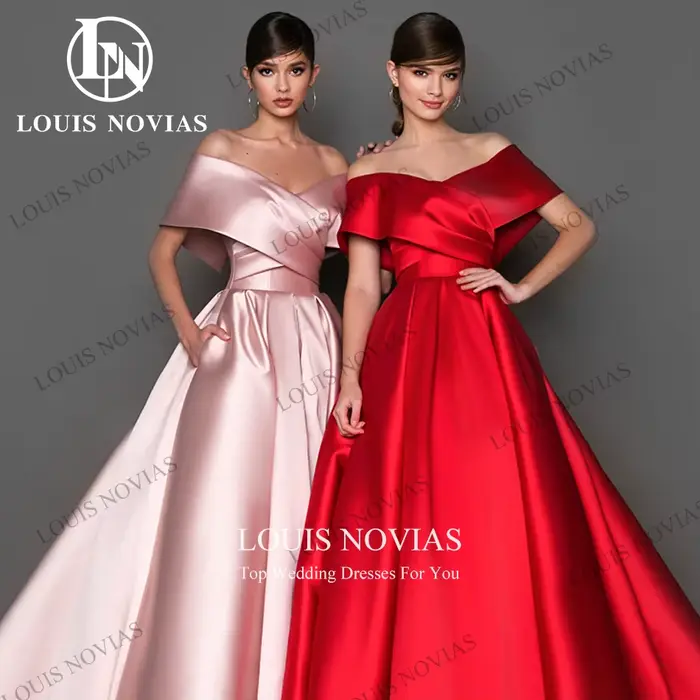 LOUIS NOVIAS robes De soirée pour femmes délicat col en v hors De l'épaule drapé