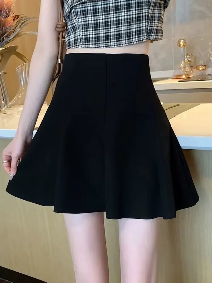 Décontracté doux une ligne jupes femmes taille haute mode coréenne Sexy Mini jupe femme Chic Preppy 